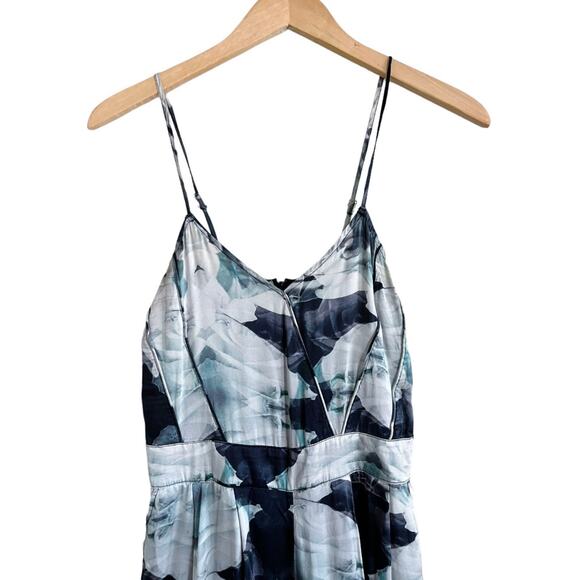 AS BY DF Silk Jumpsuit Sleeveless Abstract Floral V-Neck Wide Leg Small EUC - Picture 3 of 7